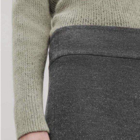 COS Wool Cotton Wide Leg Gray Tweed Pants Eur M - Picture 2 of 10